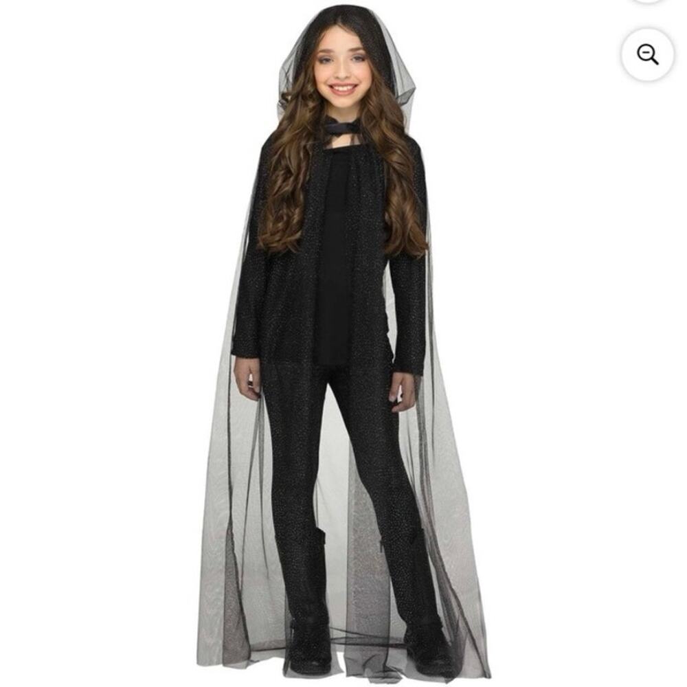 Morris Costumes Kid's Hooded Sparkle Cape dress up Accessory One Size Halloween